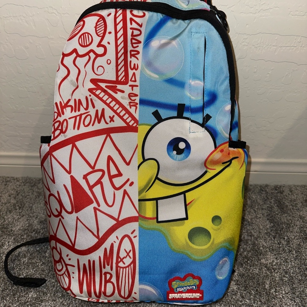 Sprayground Limited Edition SpongeBob Shark Teeth Backpack - Picture 2 of 7